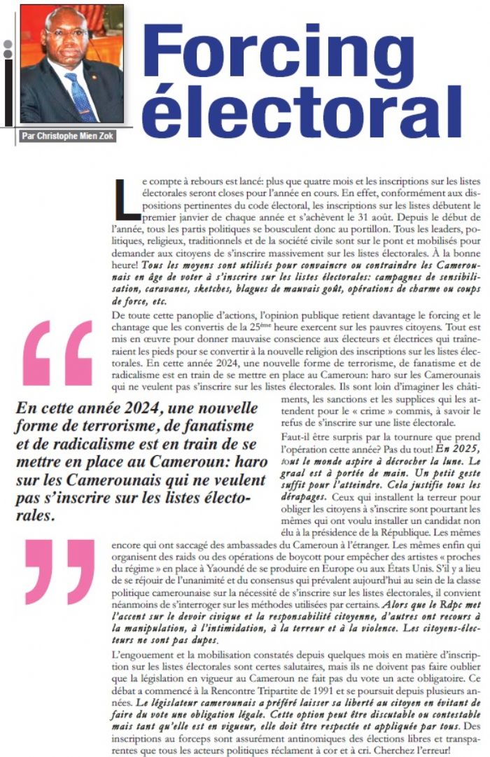 Forcing électoral - Site Web Officiel du Journal L'Action