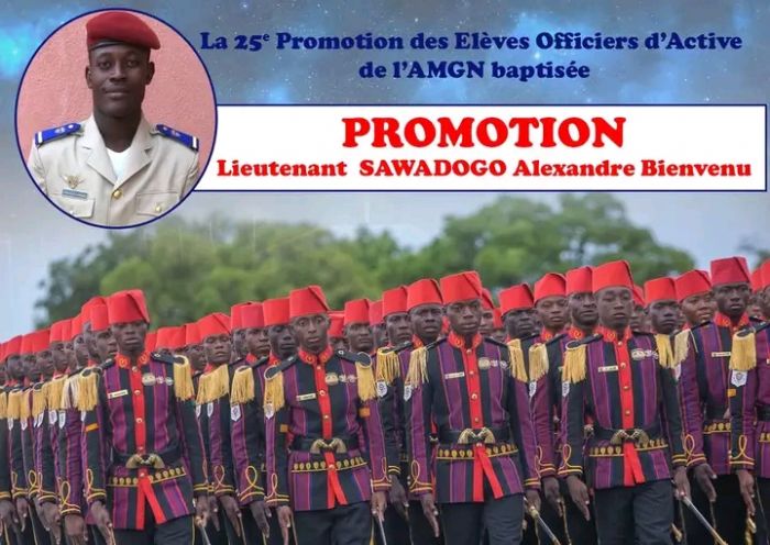 « Lieutenant Sawadogo Alexandre Bienvenu »: nom de baptême de la 25e promotion EOA