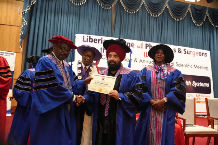 Jeety Receives “Honorary Fellowship” From Liberia’s Medical Body