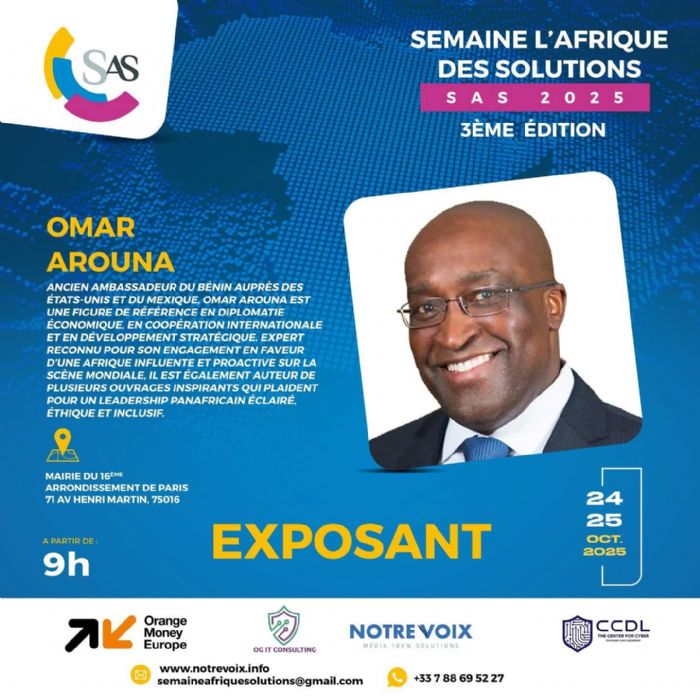 Un rendez-vous d’influence et d’innovation africaine: Omar Arouna attendu à la SAS 2025 à Paris - Matin Libre