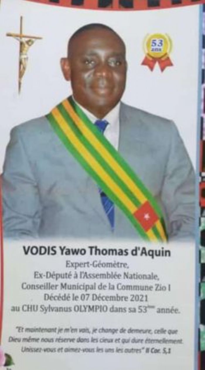 HOMMAGE DE L’ANC A UN GRAND COMPAGNON DE LUTTE  VODIS YAWO THOMAS