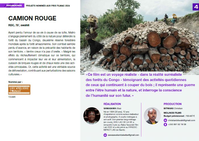 Prix FILMAC 2024 : un financement de 85.000 et 7500 euros pour le projet du film CAMION ROUGE incubé par Les Ateliers de Toumaï - MediaCulture.info