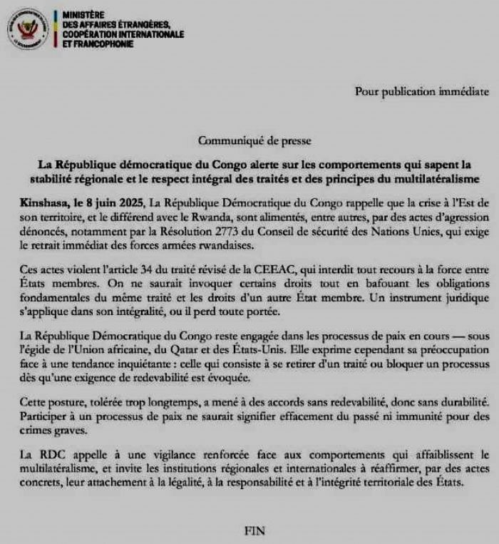 Présidence refusée suite à son agression sur le territoire congolais, CEEAC : Kinshasa félicite et exige des actions plus sévères contre le Rwanda ! - Laprosperite