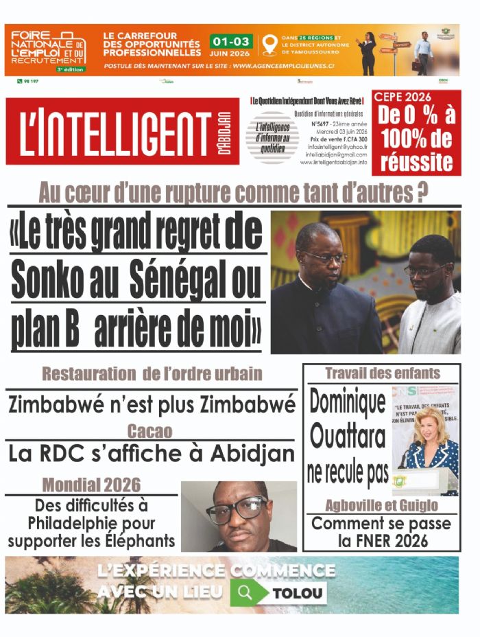 L’Intelligent en PDF:    Au cœur d’une rupture comme tant d’autres ? Le très grand regret de Sonko au Sénégal ou plan B arrière de moi”