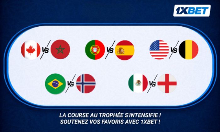 Les matchs à élimination directe montent en puissance : 1xBet vous présente les principales affiches des huitièmes de finale du Championnat du monde