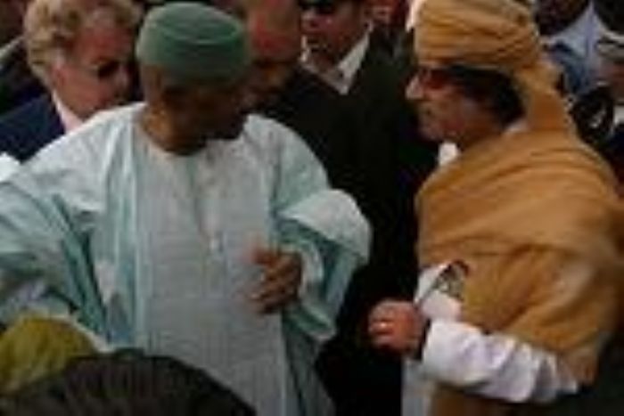 Muammar El Khadafi à Bamako. 