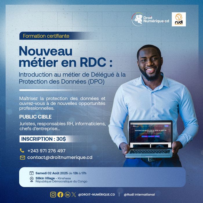 Formation certifiante sur le métier de DPO en RDC | Droit-Numérique.cd
